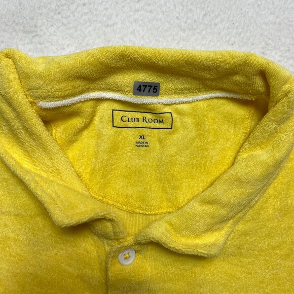 Club Room Terry Polo Shirt Men's XL Lemon Frost Short Sleeve $49 NWT - Picture 2 of 8